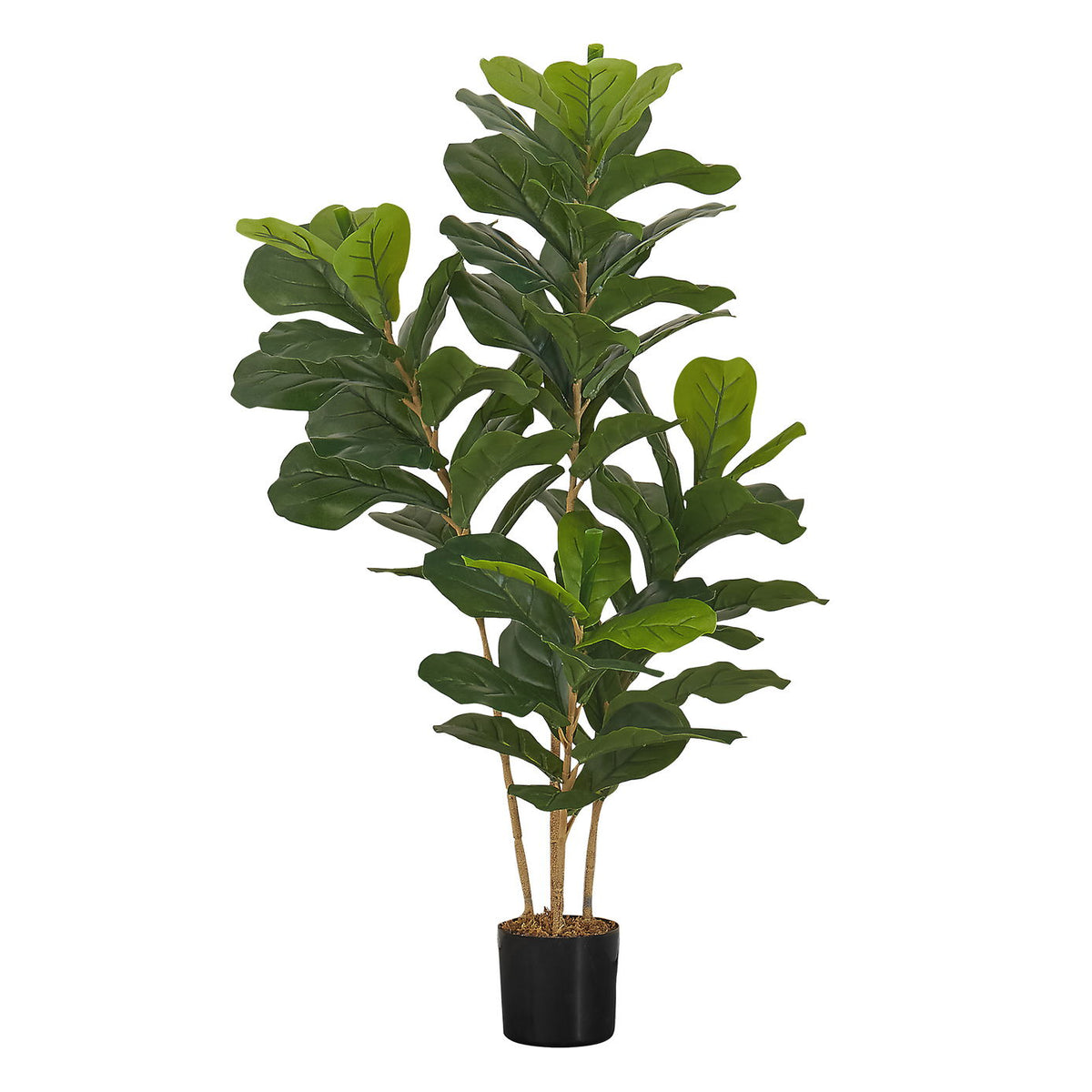 41" Tall, Artificial Plant, Fiddle Tree, Indoor, Faux, Fake, Floor, Greenery, Potted, Real Touch, Decorative - Green / Black