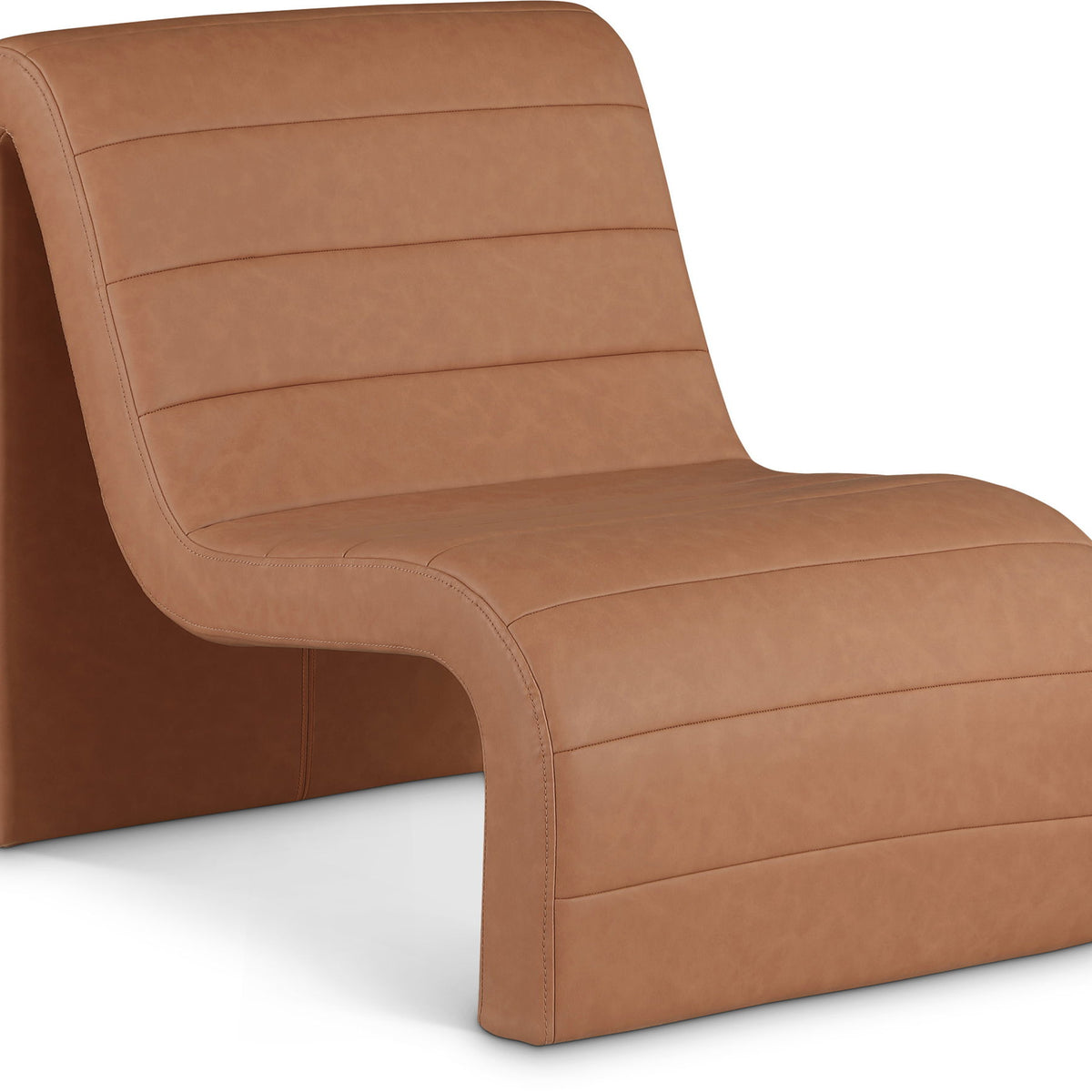 Ivy - Faux Leather Accent Chair - Cognac