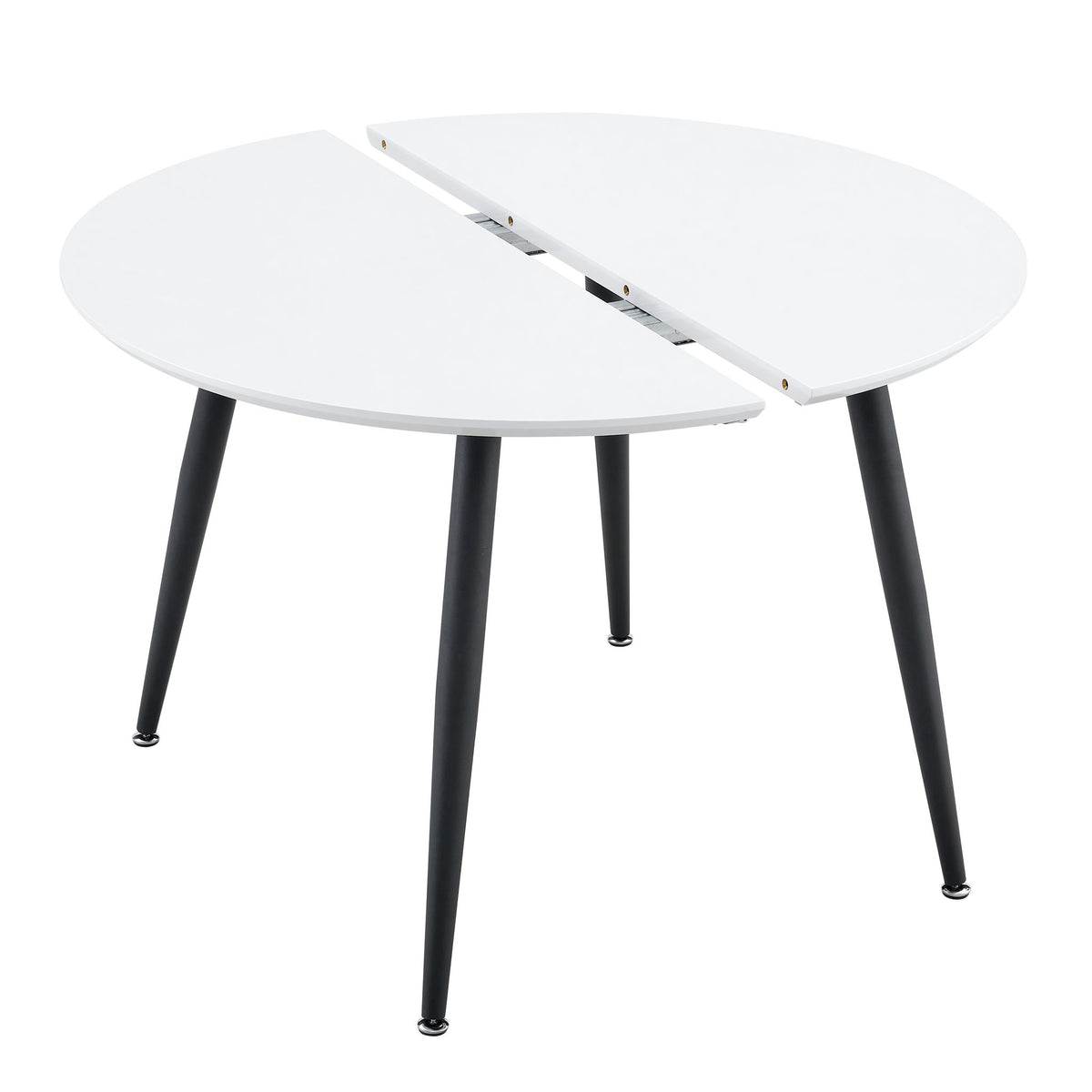 Pull Out Dining Table, Round Design - White