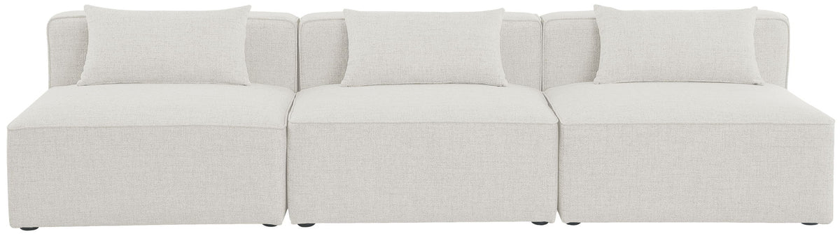 Cube - Linen Modular 3 Seat Armless Sofa
