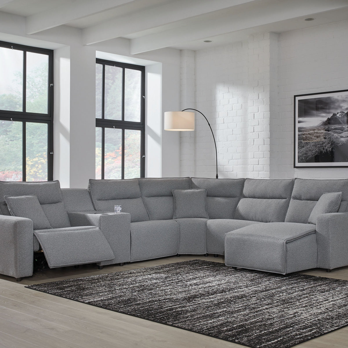 ModMax II - Salt And Pepper - Reclining Sectional