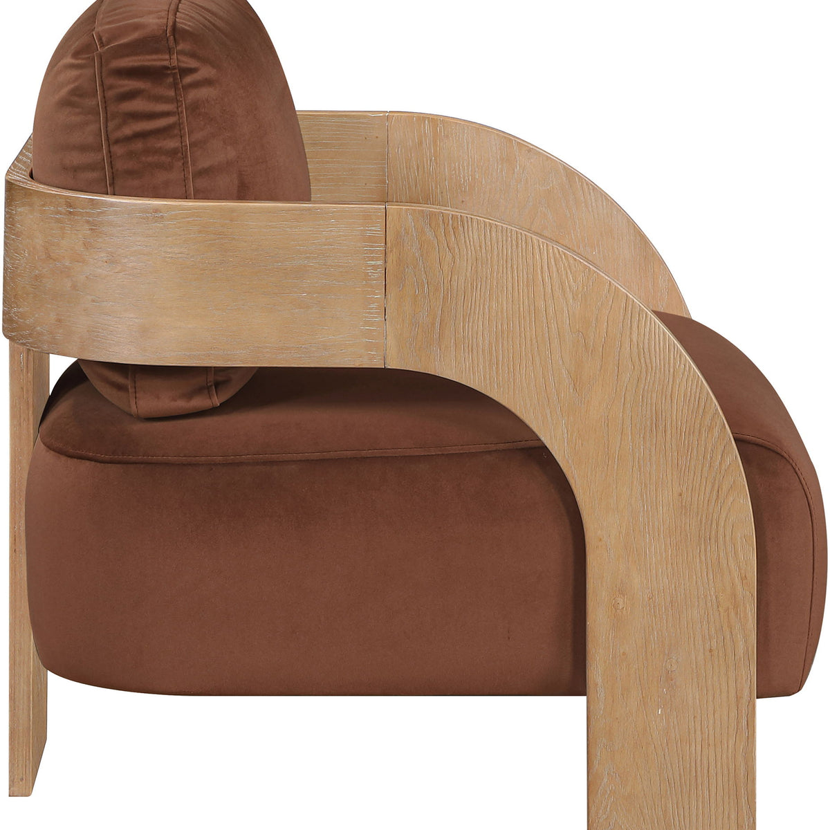 Cedra - Velvet Performance Fabric Upholstered Accent Chair - Cognac