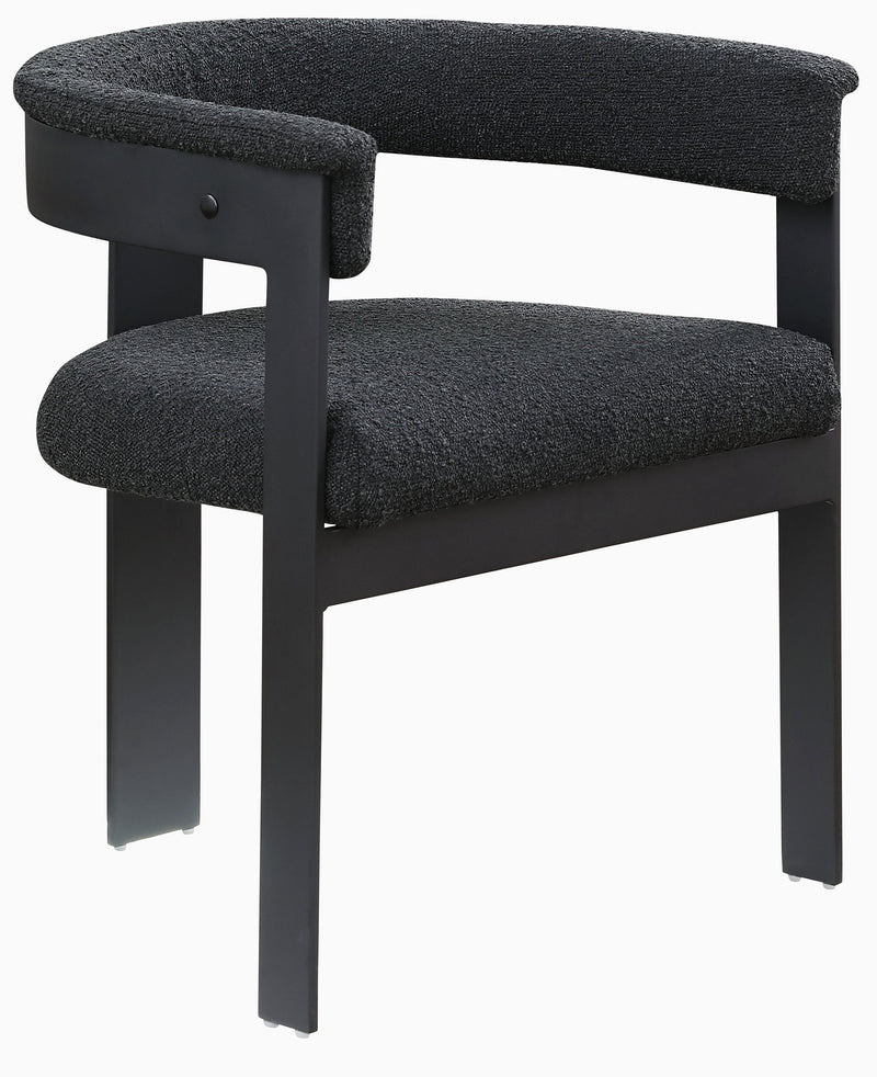 Romeo - Boucle Dining Chair With Black Base (Set of 2)
