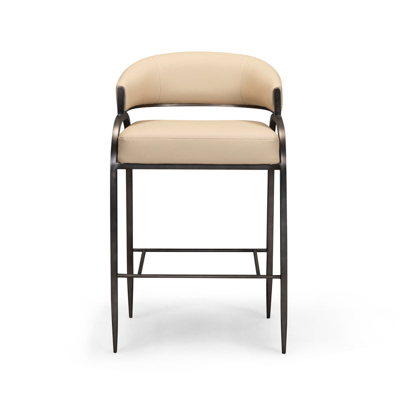 Tatum - Performance Vegan Leather Counter Stool - Taupe