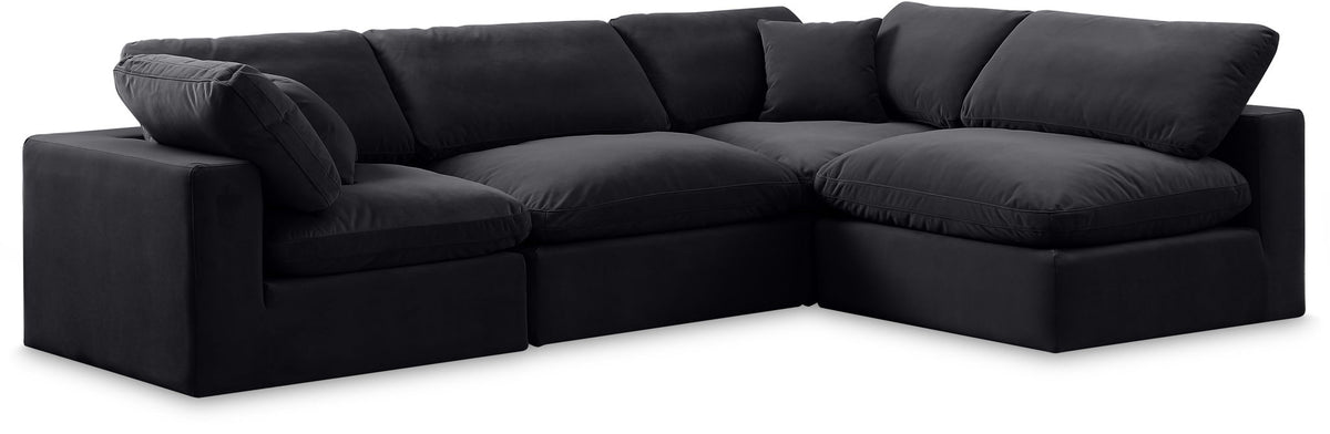 Comfy - 4 Piece Velvet Modular Armless Sectional