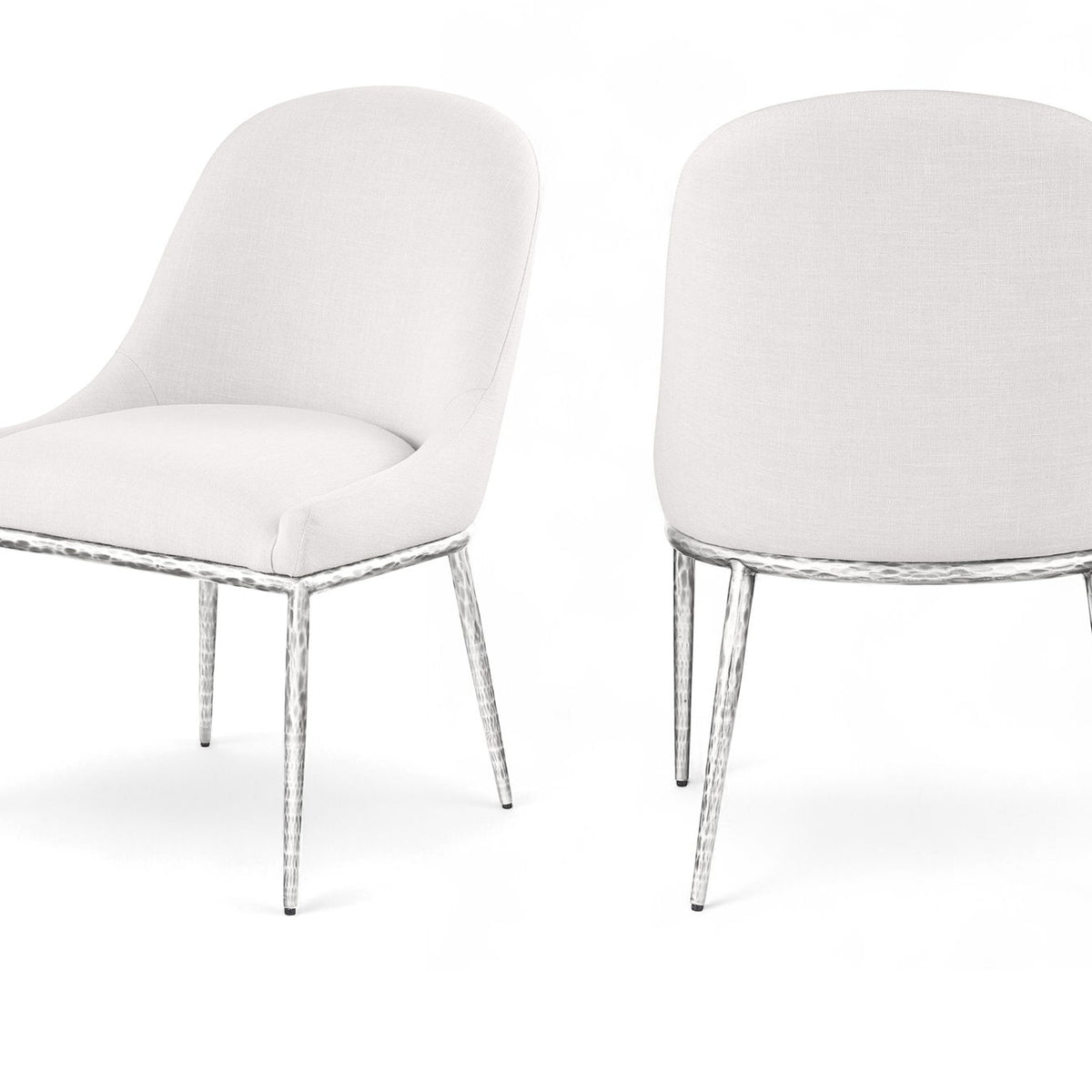 Ferro - Upholstered Dining Side Chair With Brushed Silver Legs