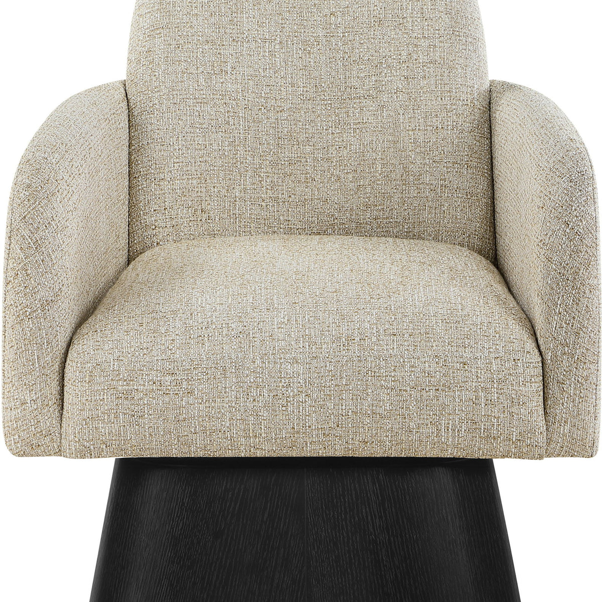 Marlowe - Linen Textured Fabric Upholstered Swivel Accent Chair - Stained Black