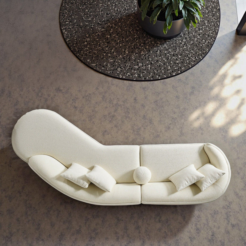 Elijah - Japandi Curvy Sectional Sofa - Beige