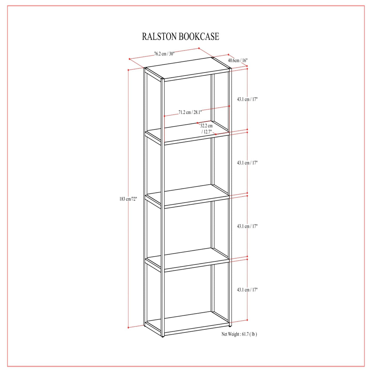Ralston - Bookcase - Rustic Natural Aged Brown