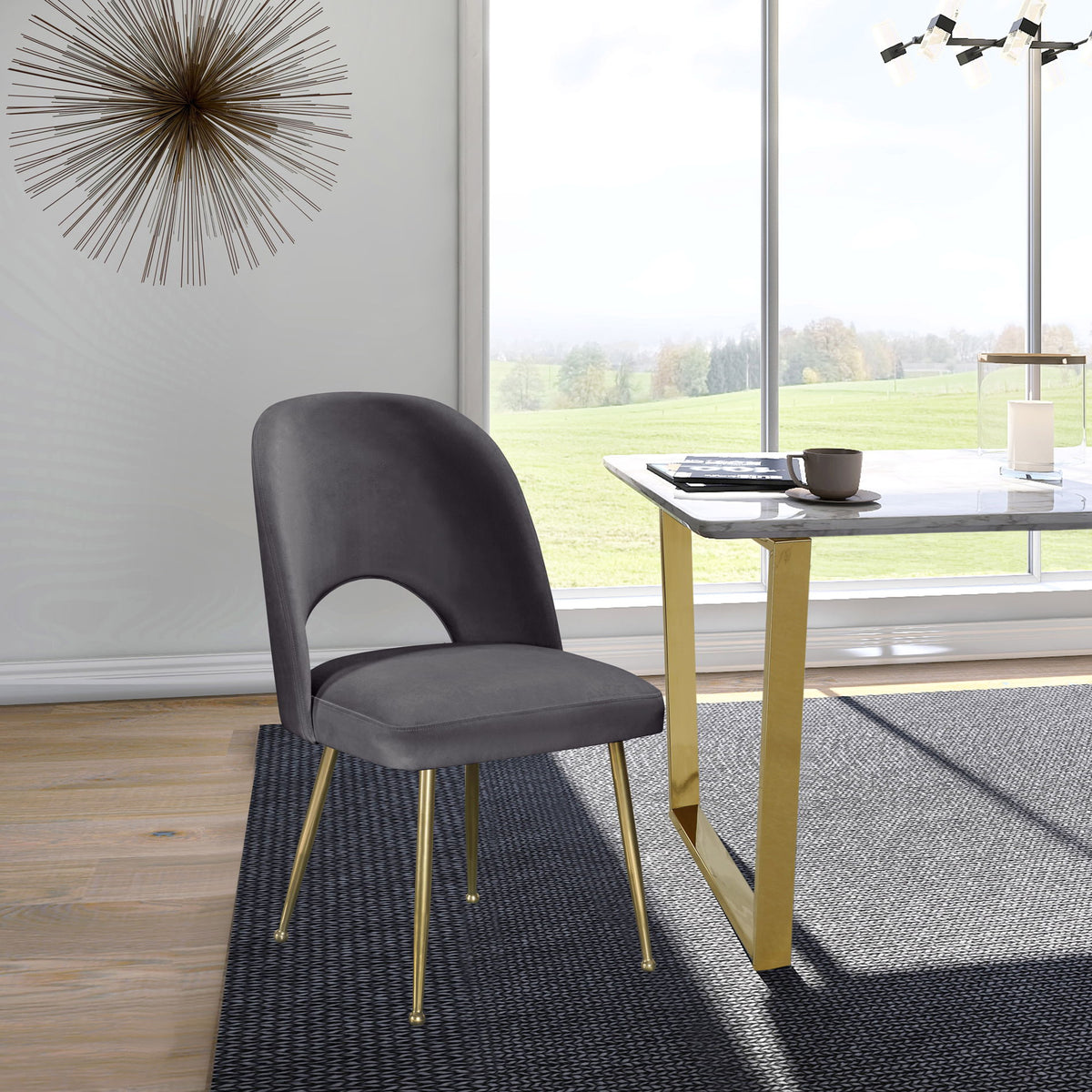 Logan - Dining Chair (Set of 2) - Gold Legs