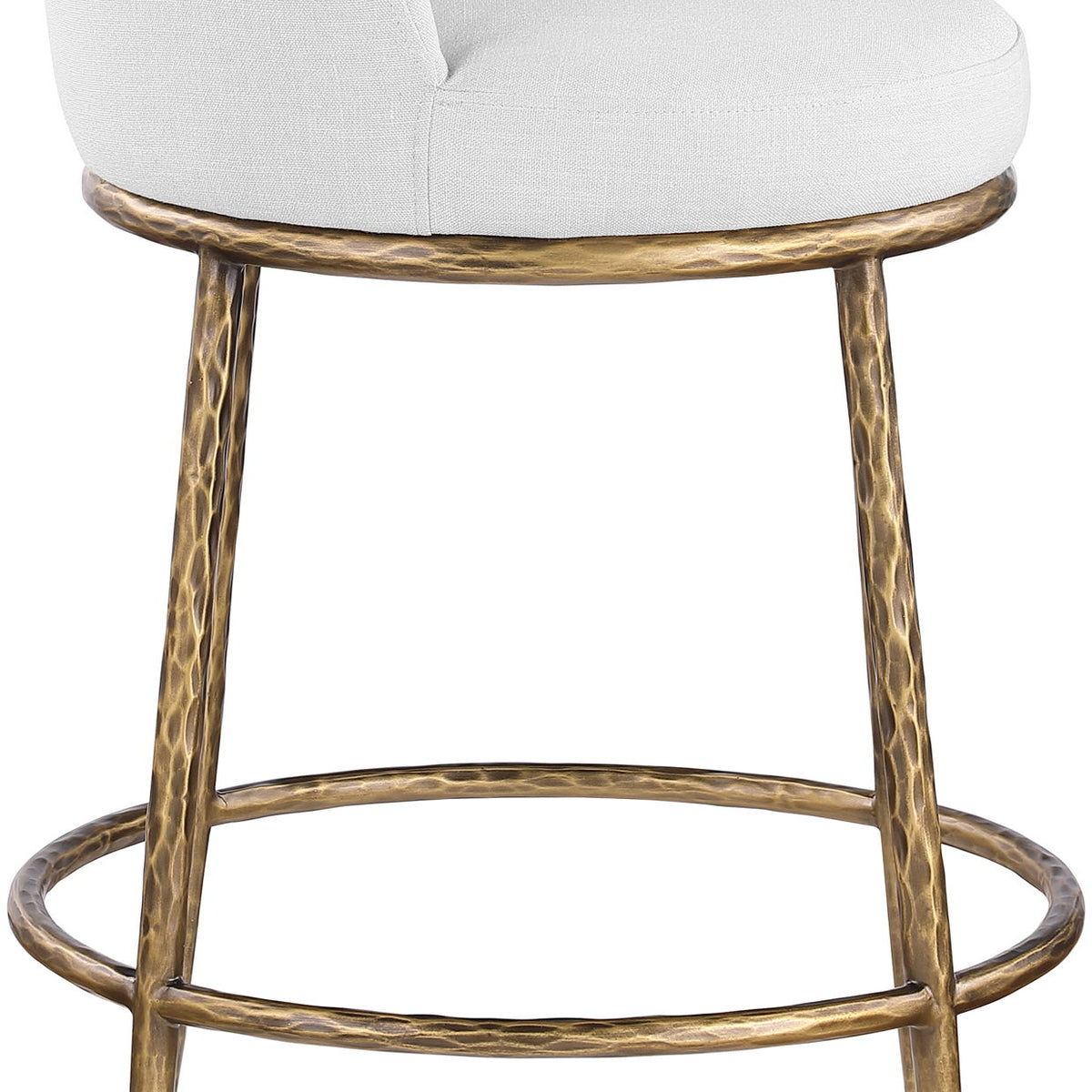 Ferro - Upholstered Counter Stool With Brushed Gold Base