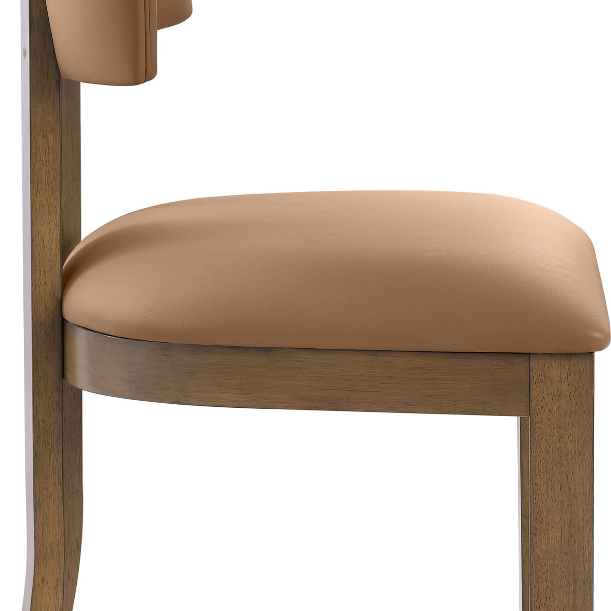 Lavrin - Vegan Leather Upholstered Dining Side Chair (Set of 2) - Walnut Base