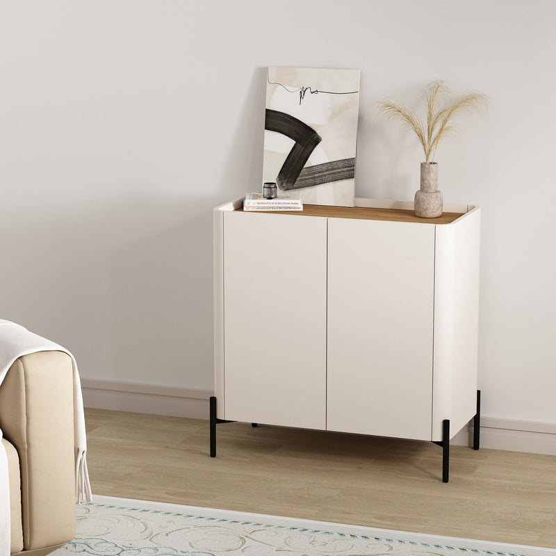 Abbey - Accent Cabinet - Maple And Off White