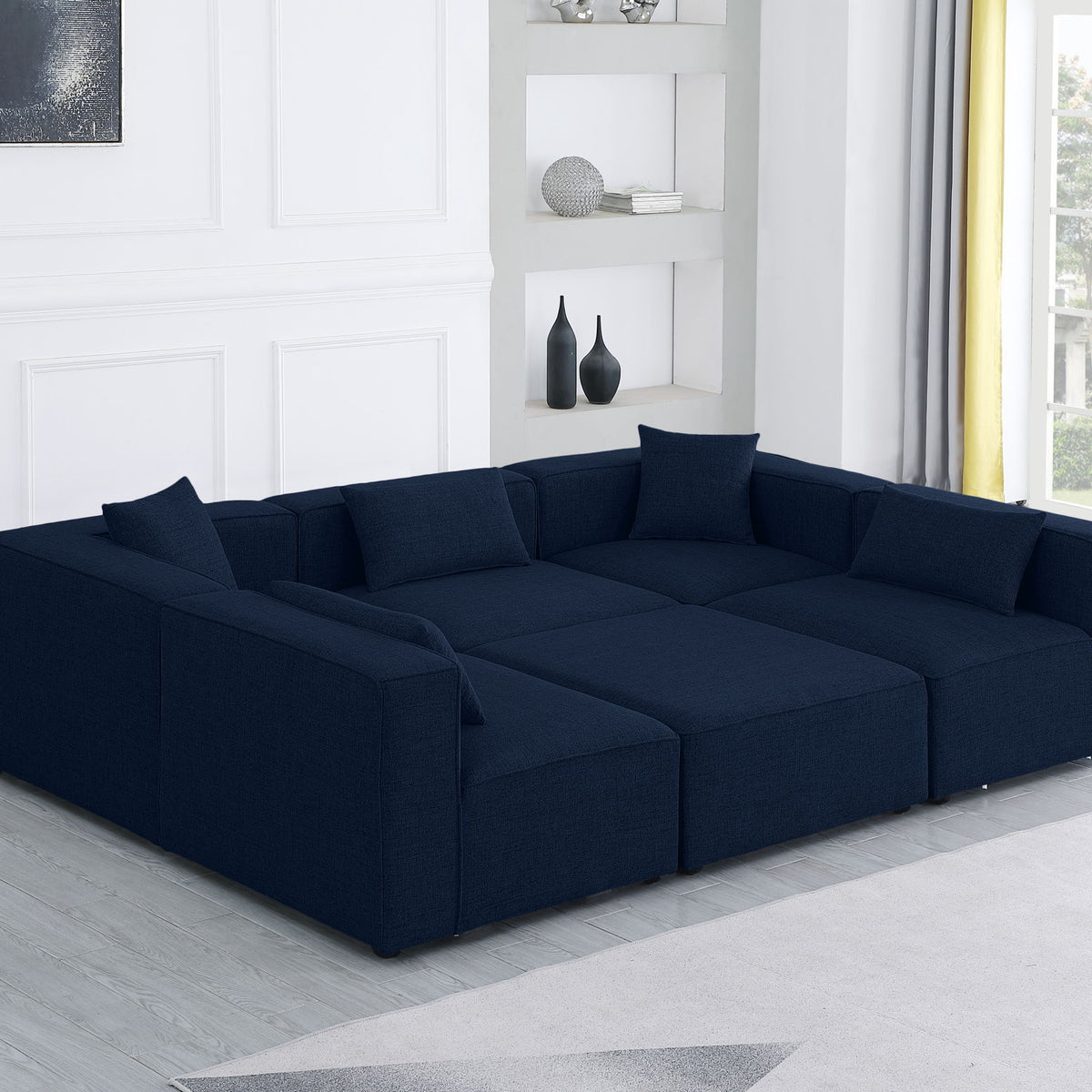 Cube - Linen 6 Piece Modular Sectional
