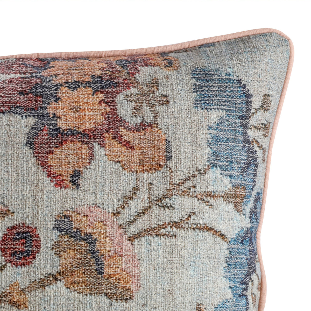 Taman - 20" Natural Cotton Accent Pillow Cover - Autumn Florals