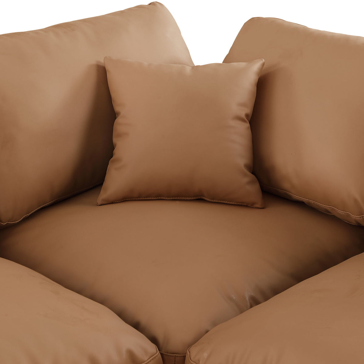 Comfy - 4 Piece Faux Leather Modular Armless Sectional