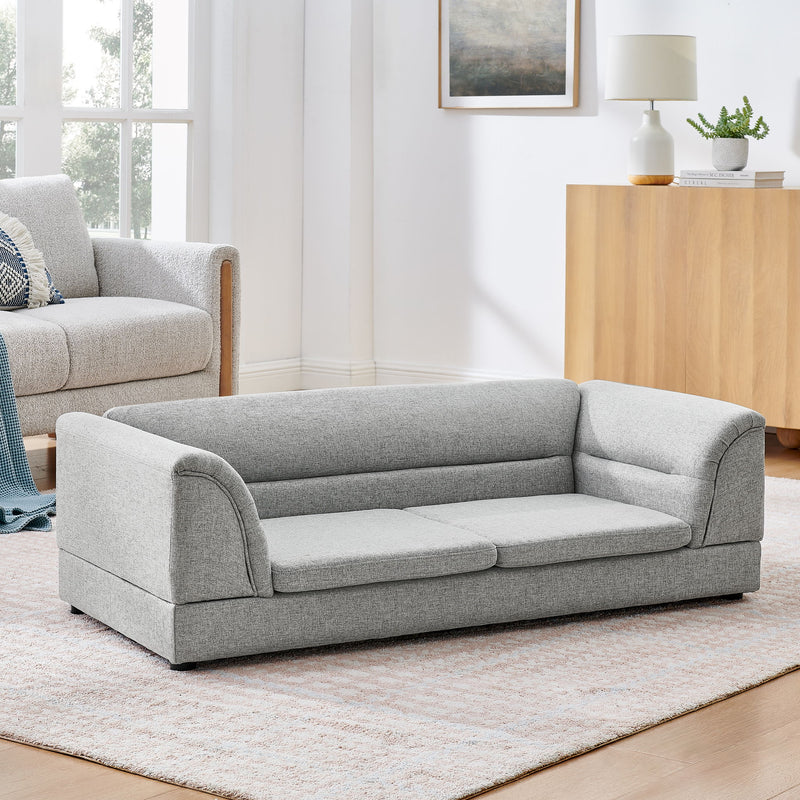Oversized, Curved Armrest Rectangular Dog Sofa, For Large & Oversized Dogs - Light Gray