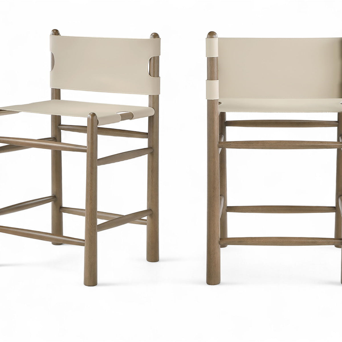 Santos - Upholstered Counter Stool With Stained Brown Base