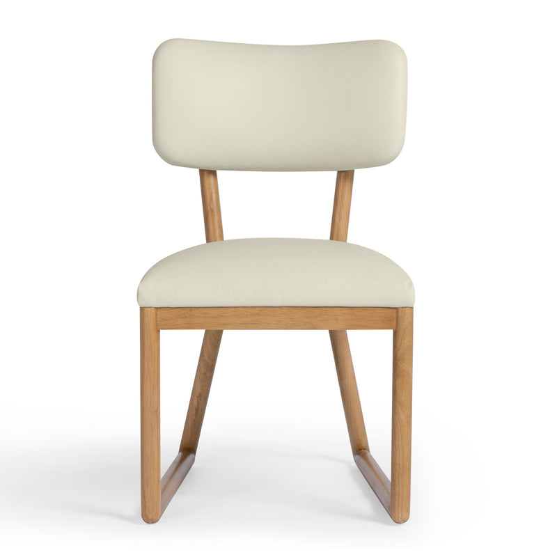 Bobbie - Vegan Leather Dining Chair - Cream