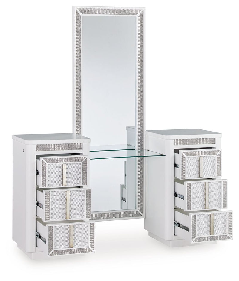 Chalanna - Vanity With Mirror - White