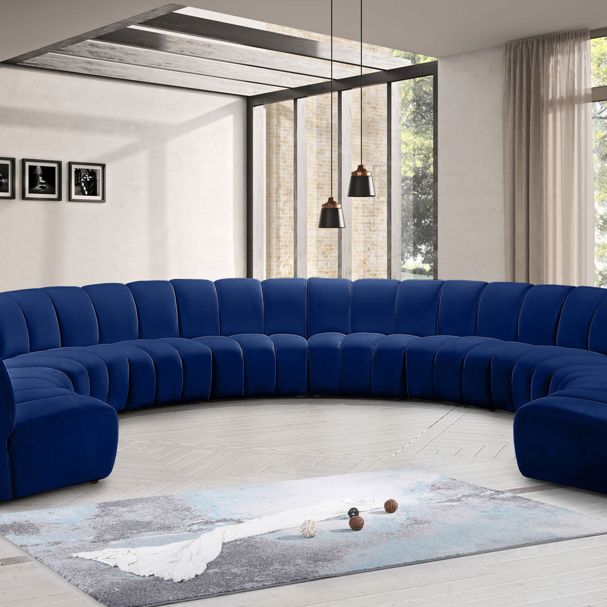 Infinity - 10 Piece Velvet Modular Sectional