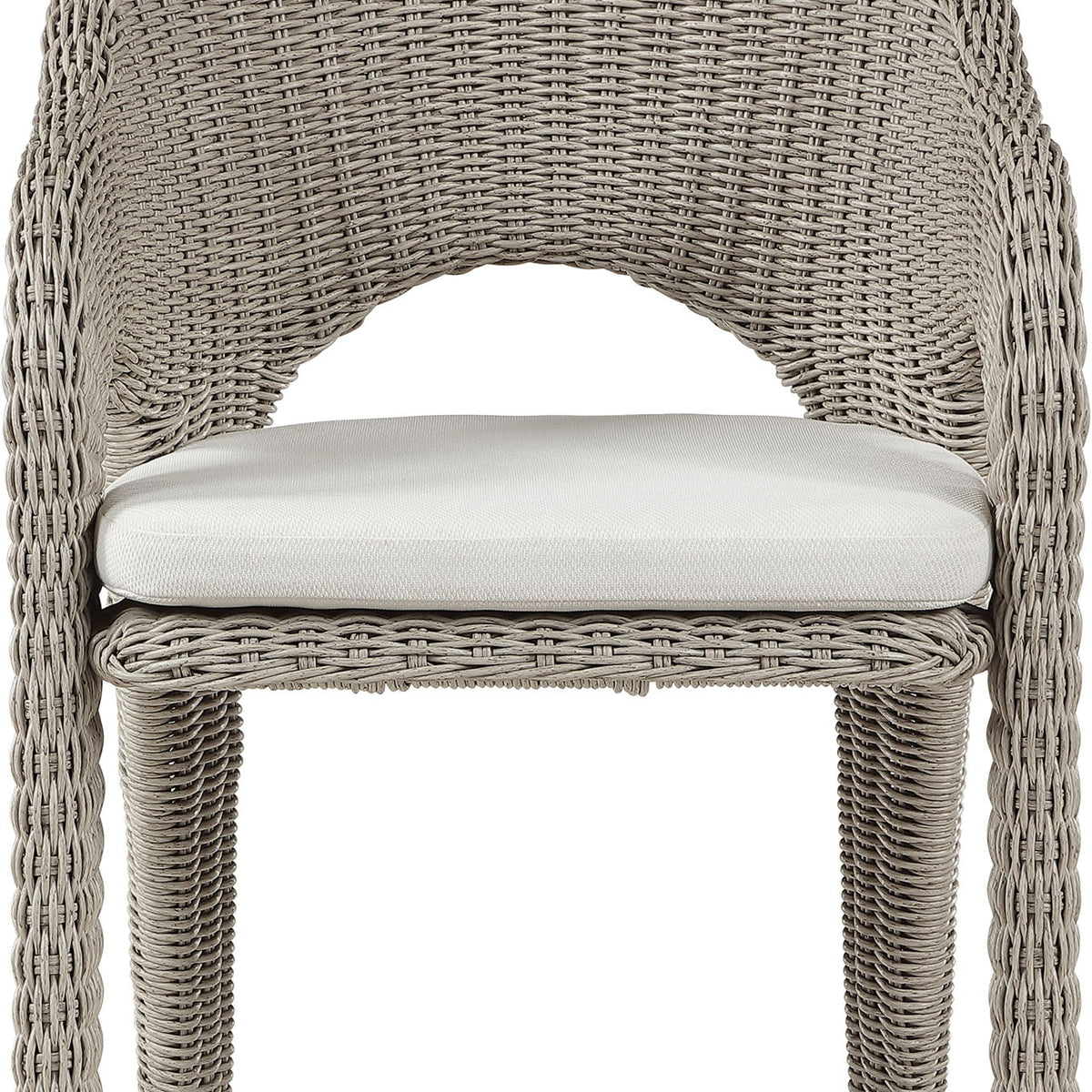 Seacrest - Olefin Water Resistant Fabric And Wicker Outdoor Patio Dining Chair