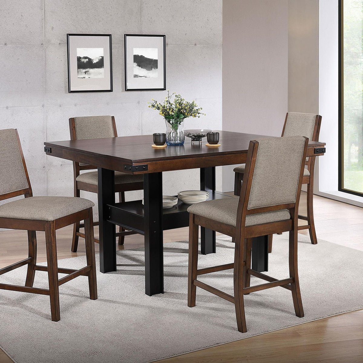 Patterson 5-piece Counter Height Dining Set Mango Oak