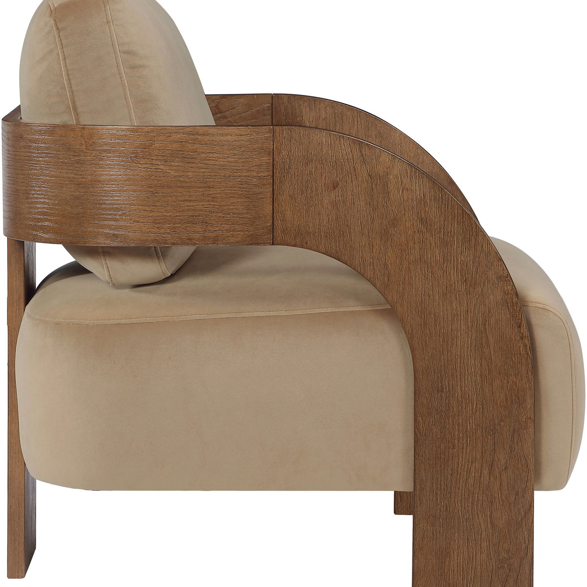 Cedra - Velvet Performance Fabric Upholstered Accent Chair - Brown Frame