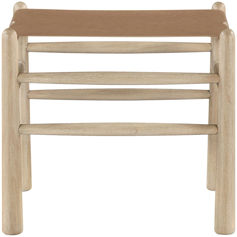 Santos - Faux Leather Upholstered Bench - Natural Frame