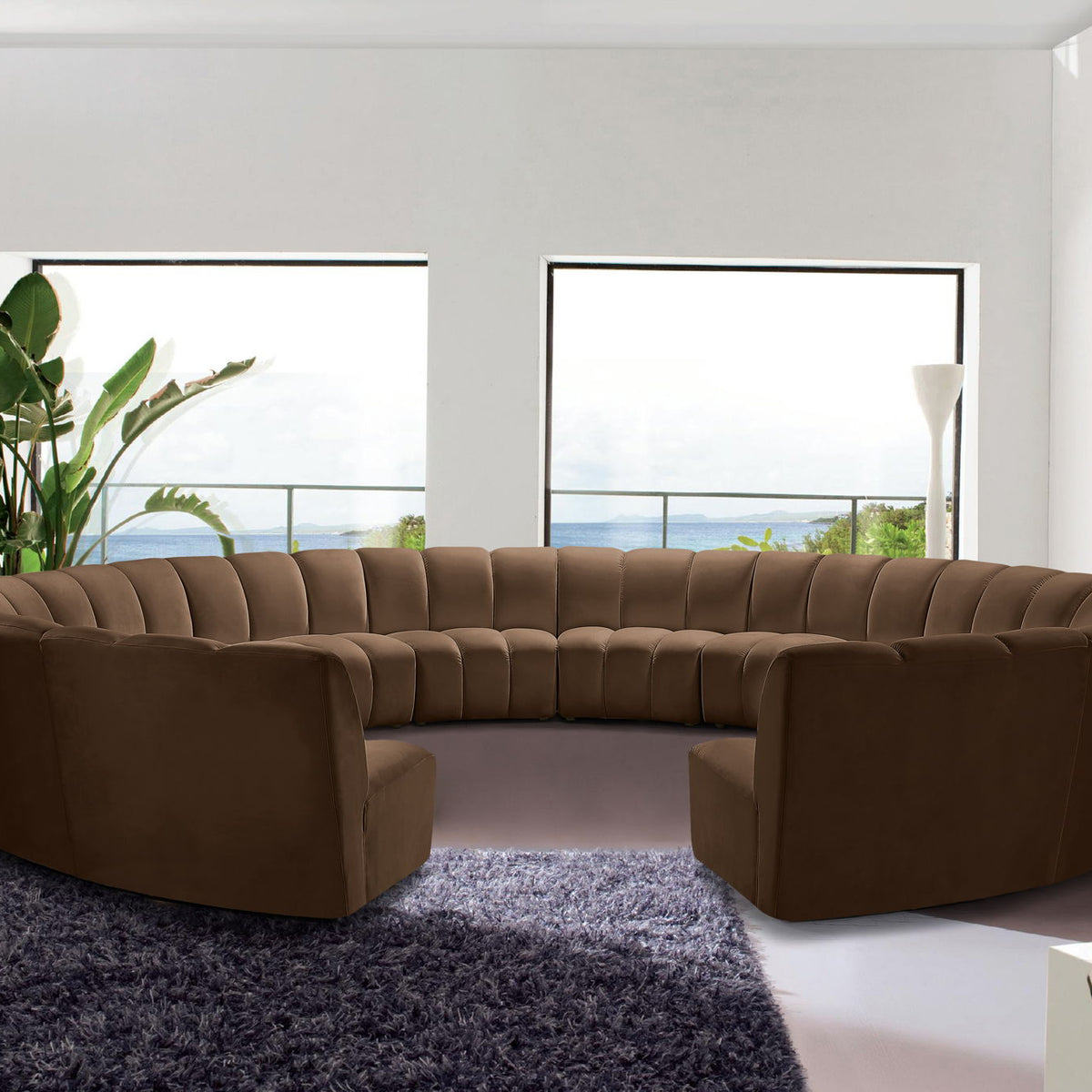Infinity - 12 Piece Velvet Modular Sectional