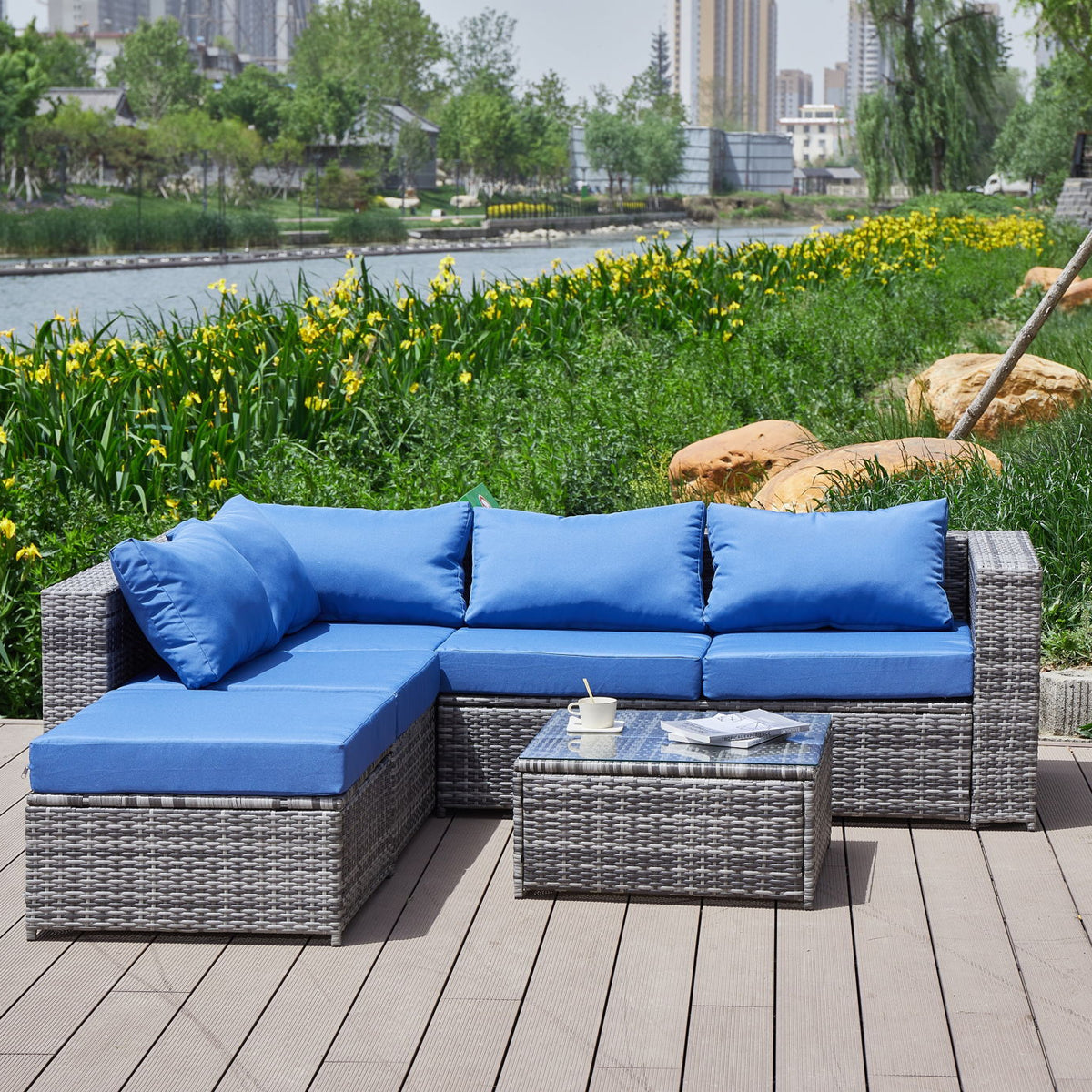 Patio Sofa With Cushions