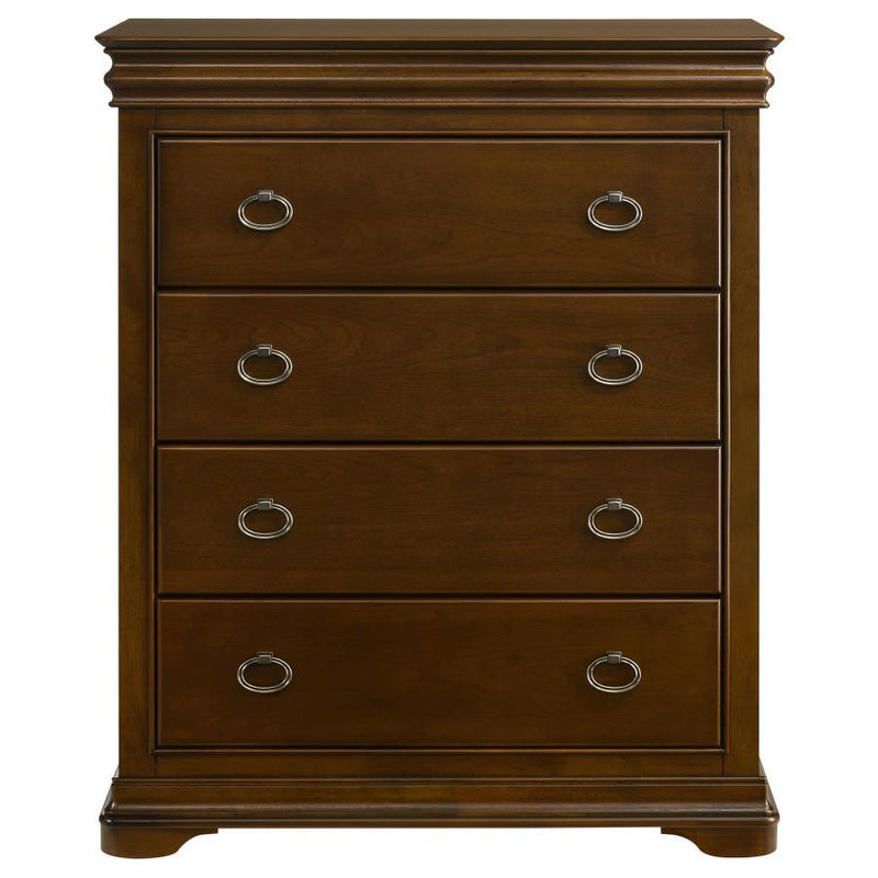 Garland - 4-Drawer Bedroom Chest Of Drawers - Brown Cherry