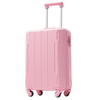 Hardshell Luggage, Lightweight Durable ABS Suitcase with Double Spinner Wheels, TSA Lock, 20 Inch Travel Carry On Luggage (Pink)