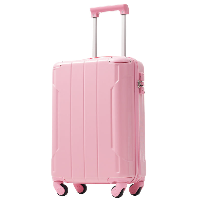 Hardshell Luggage, Lightweight Durable ABS Suitcase with Double Spinner Wheels, TSA Lock, 20 Inch Travel Carry On Luggage (Pink)