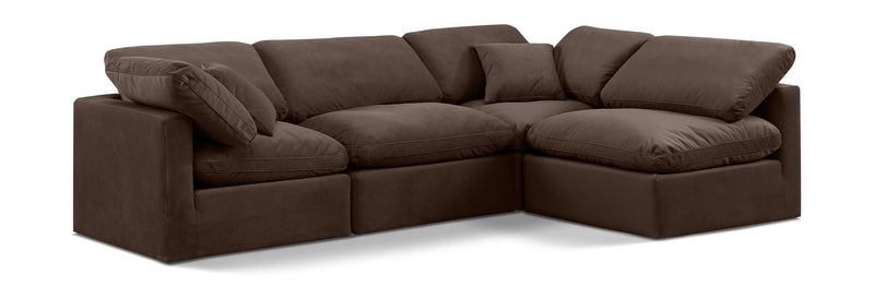 Indulge - Velvet 4 Piece Modular Sectional