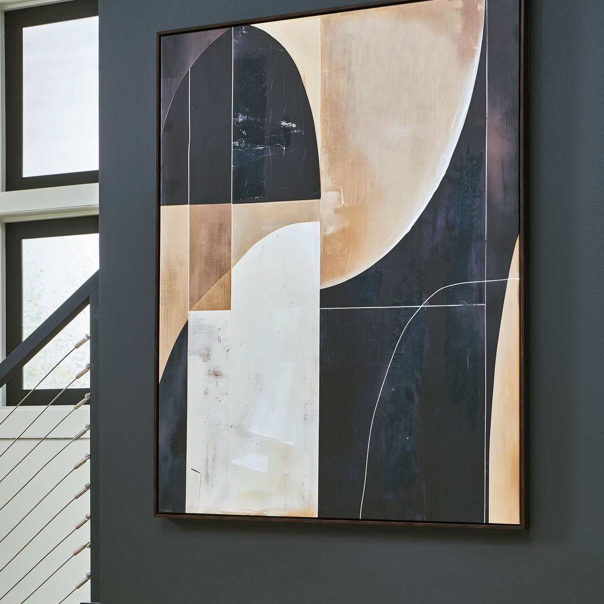 Ewanford - Wall Art - Black / Brown / Tan