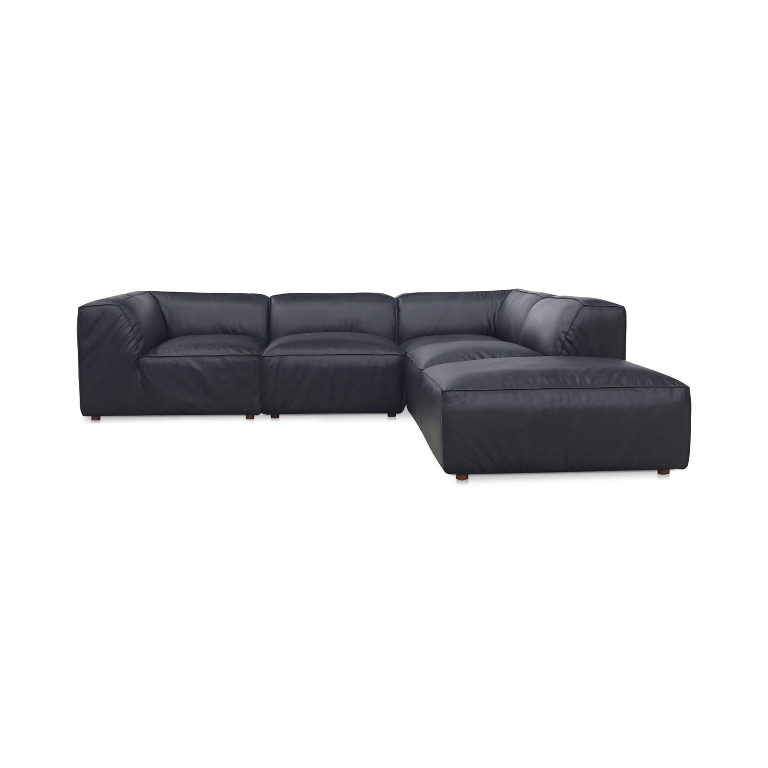Form - Dream Modular Leather Sectional - Vantage Black