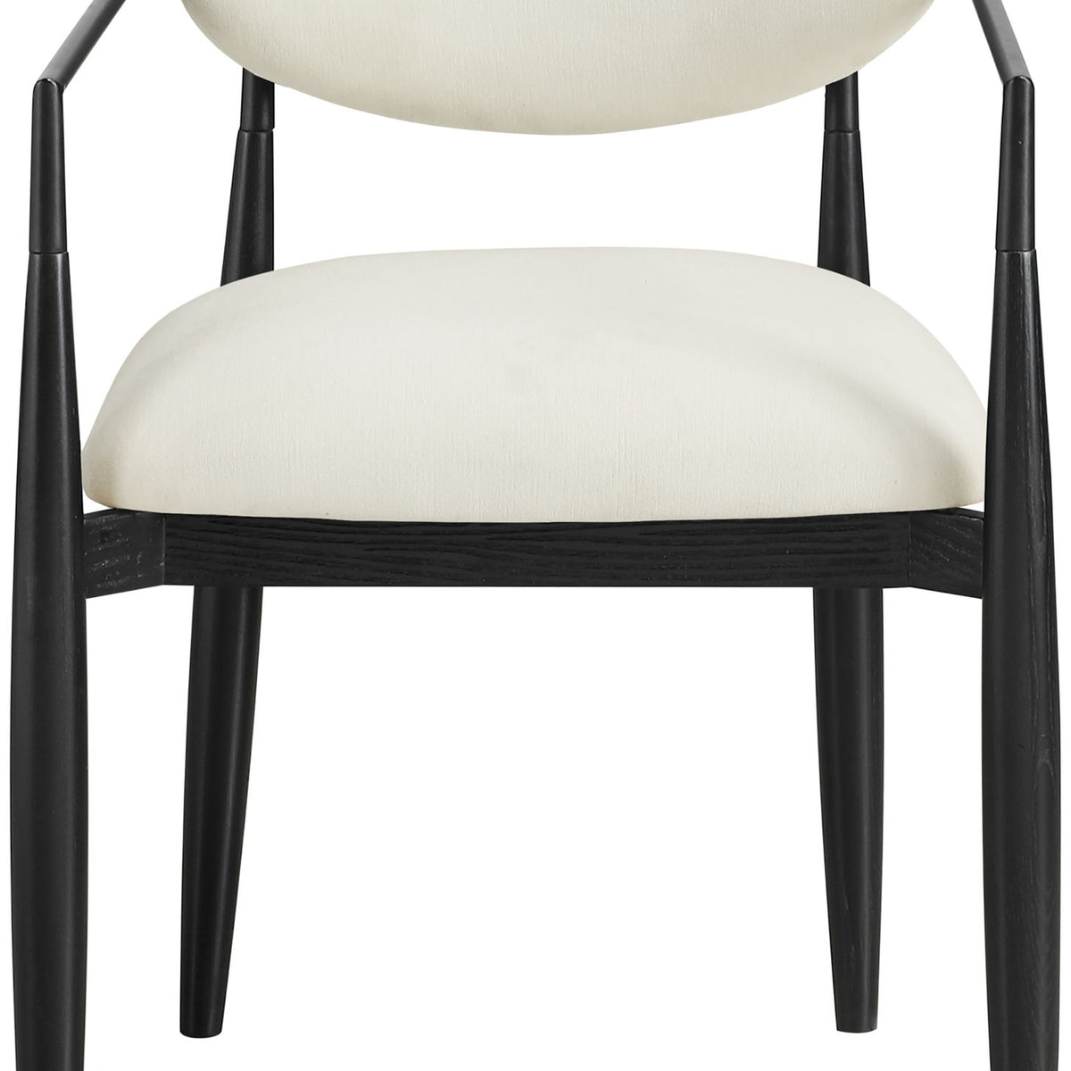 Riccio - Fabric Dining Arm Chair (Set of 2) - Black Frame