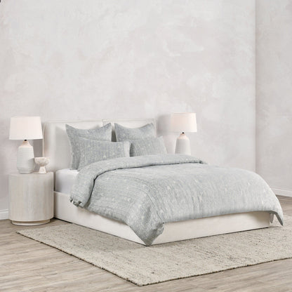 3-piece duvet set in storm gray with herringbone pattern, includes duvet and shams