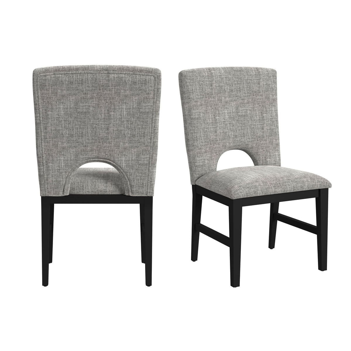 Oregon - Fabric Dining Side Chair (Set of 2) - Gray / Black