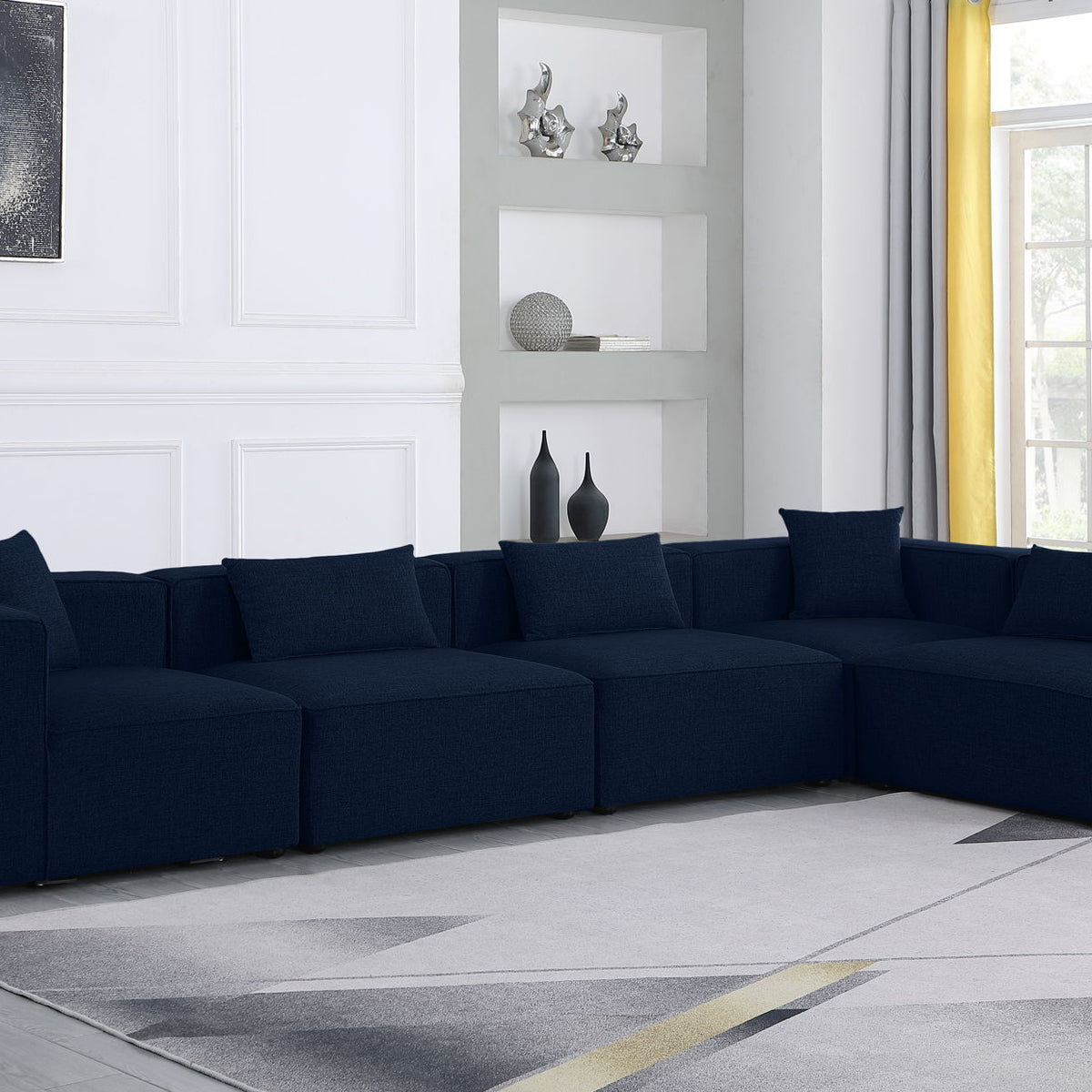 Cube - Linen 5 Piece Modular Sectional