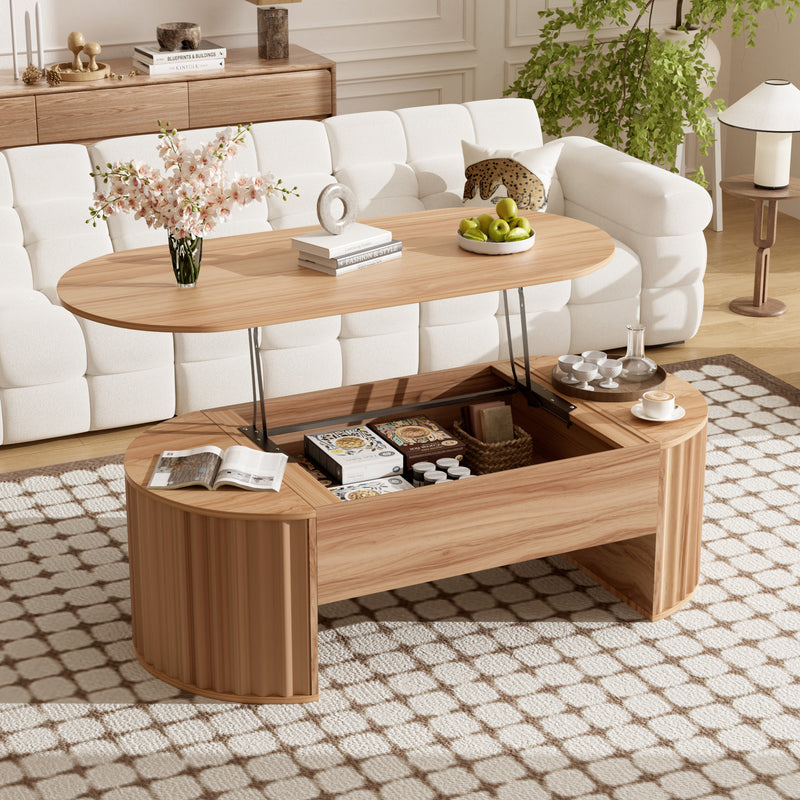 Lift-Top Coffee Table with Hidden Storage LED 47.2-inch