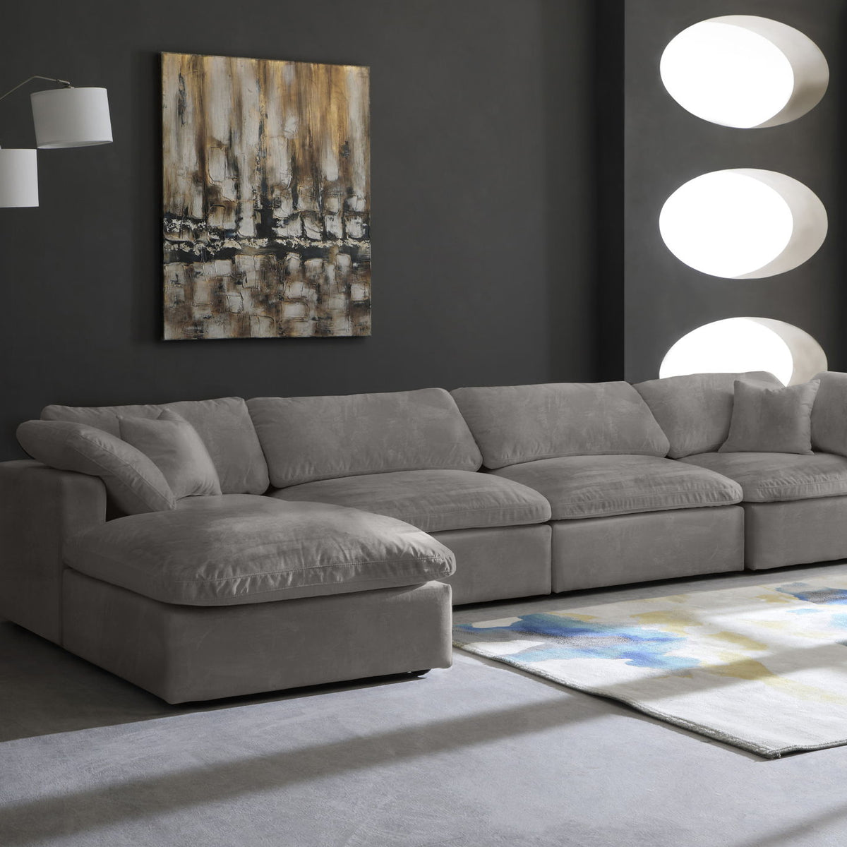 Cozy - 5 Piece Modular Sectional With Chaise