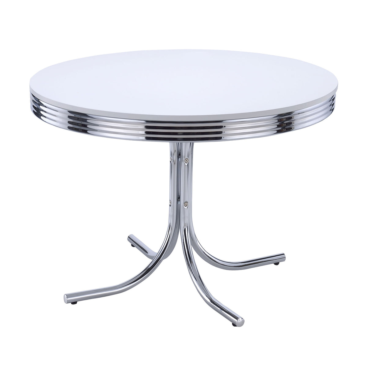 Parlisse - 5 Piece Round Dining Sets And Chairs - White