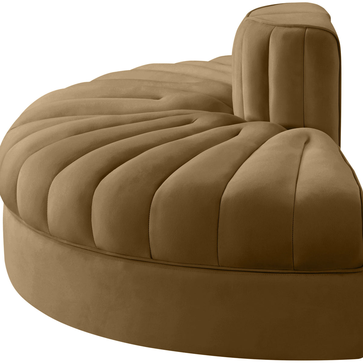 Rummi - Velvet Performance Fabric Upholstered 2 Piece  Rounded Modular Loveseat