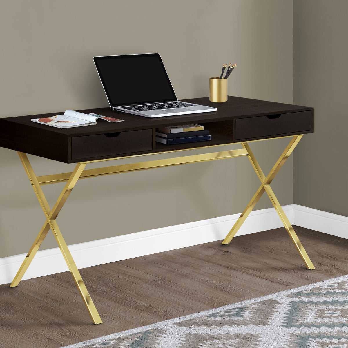 Computer Desk For Home Office, Laptop, Storage Drawers, Contemporary & Modern - Espresso