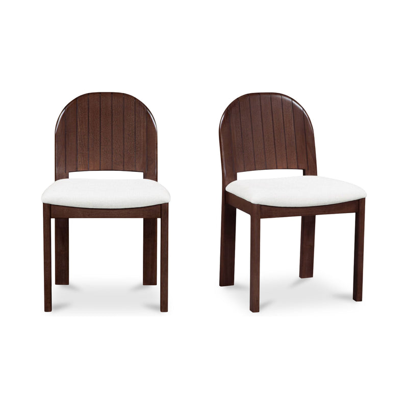 Emil - Dining Chair (Set of 2) - Cream / White / Dark Brown