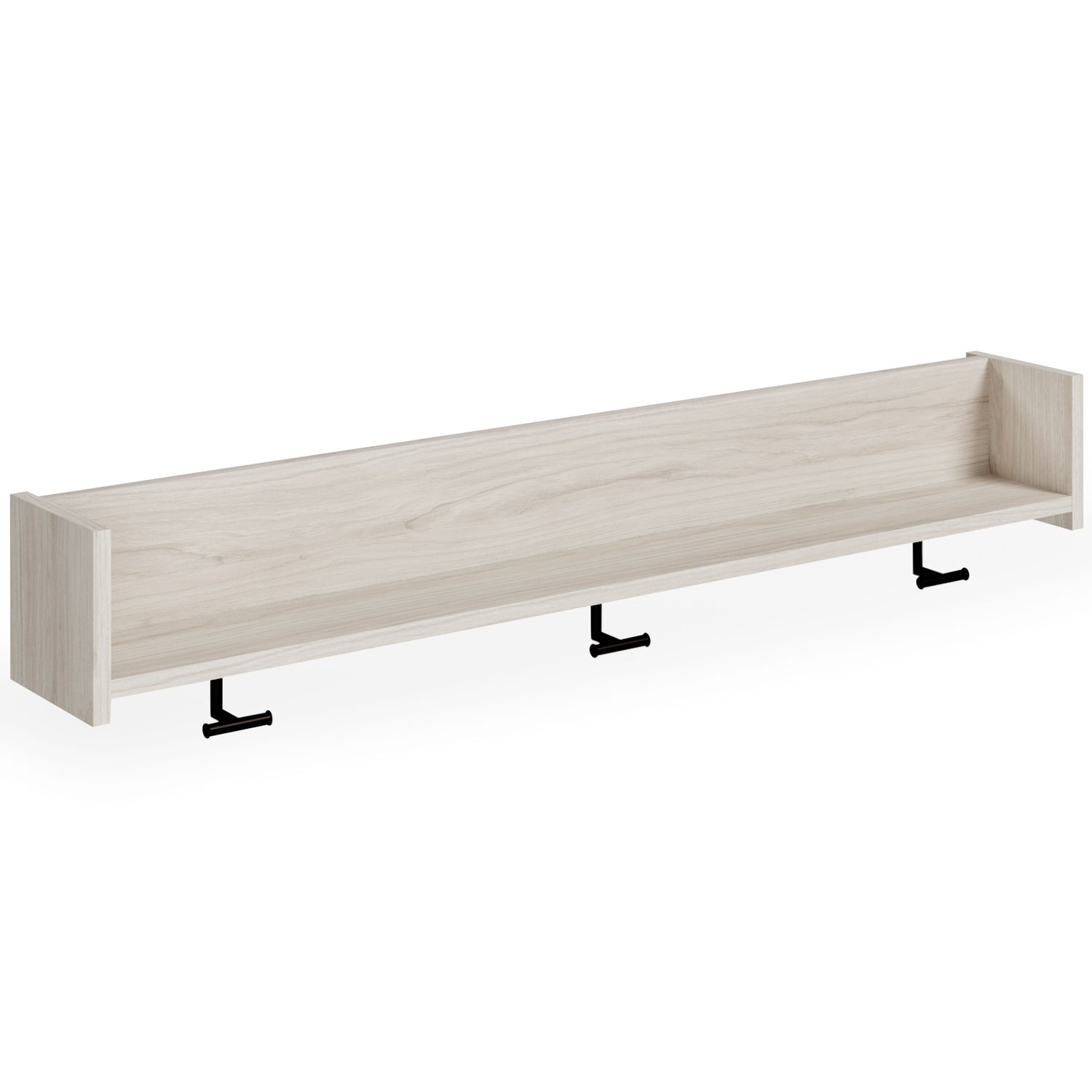 Socalle - Wall Mounted Coat Rack w/Shelf - Light Natural