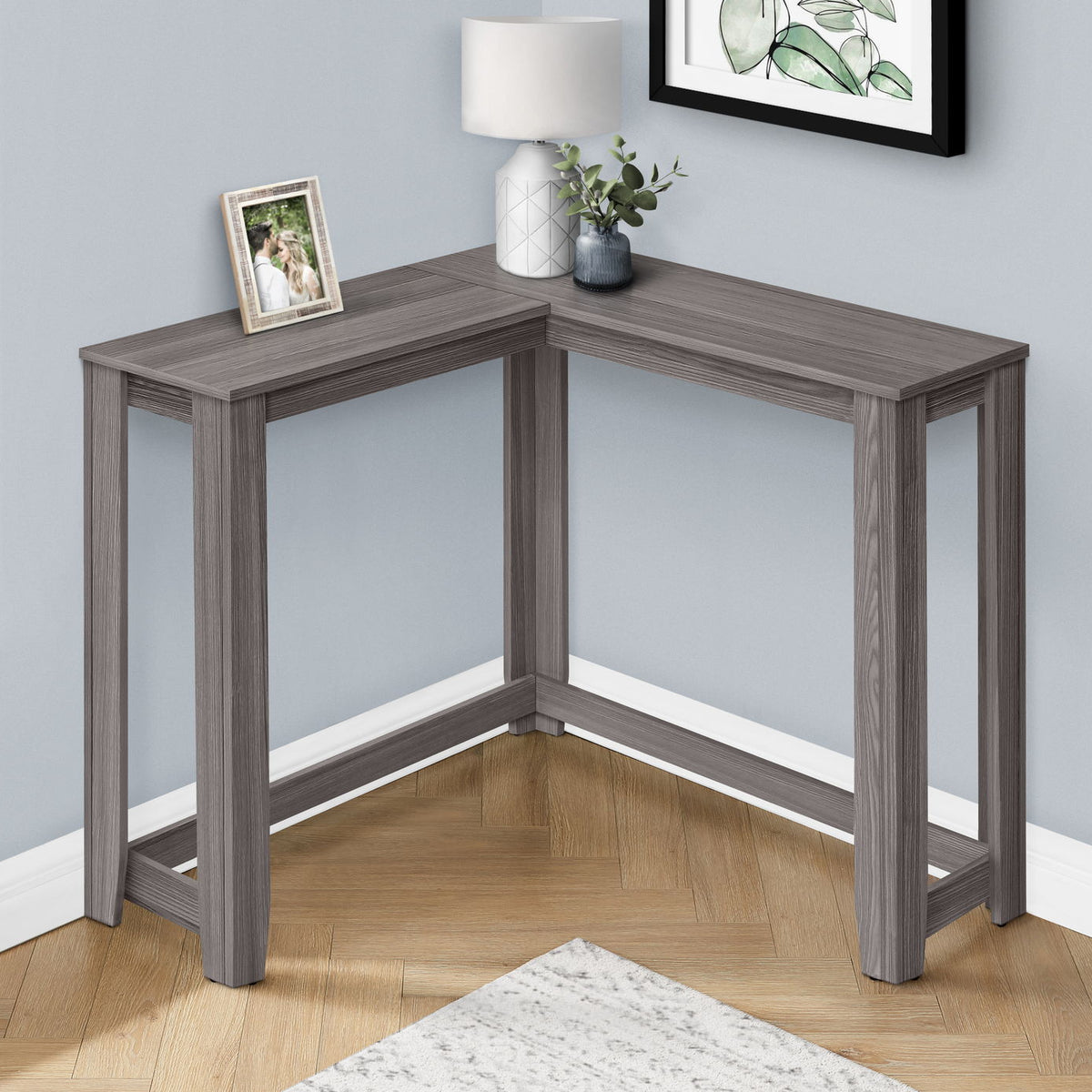 Corner Accent Console Table For Entryway, Unique Design Contemporary & Modern