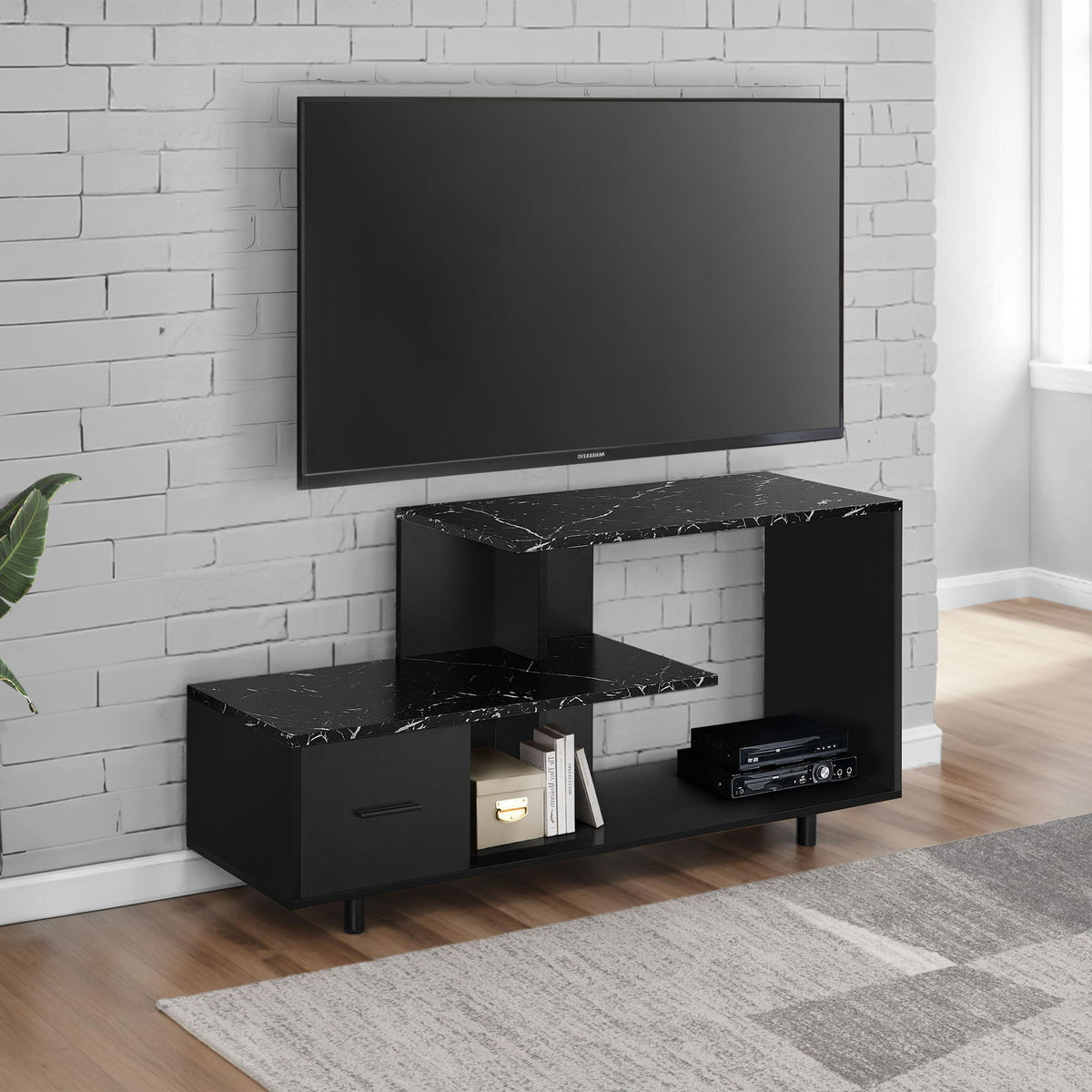 TV Stand, Console, Media Entertainment Center, Storage Drawer, Contemporary